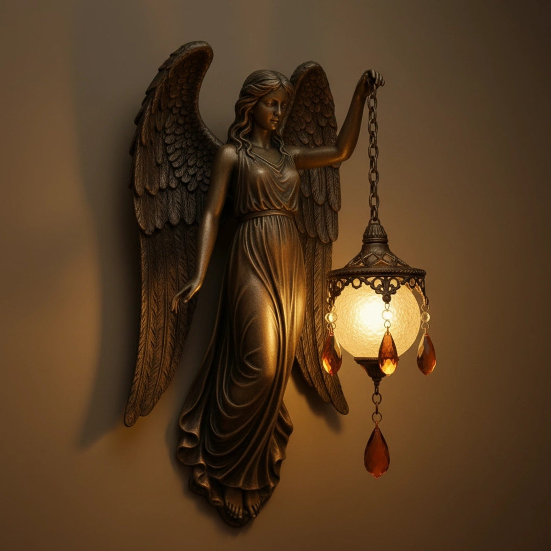 Applique murale fantaisie LED sans fil, lumière d'ambiance artisanale pour décoration murale unique.
