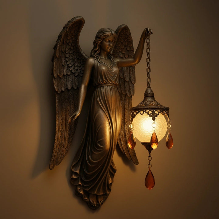 Applique murale fantaisie LED sans fil, lumière d'ambiance artisanale pour décoration murale unique.