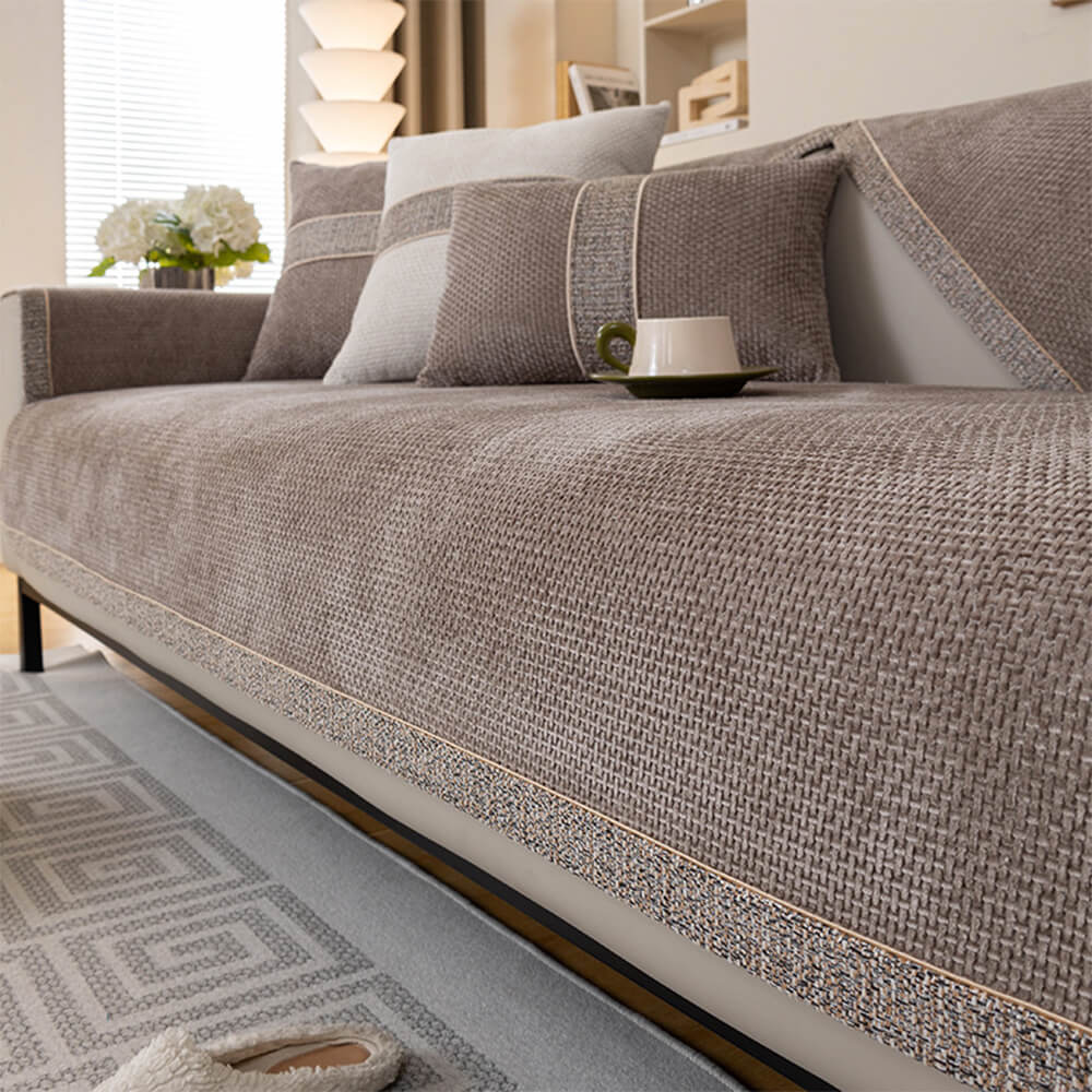 Housse canapé lavable en machine, idéale pour les maisons avec enfants et animaux, garde votre salon propre.