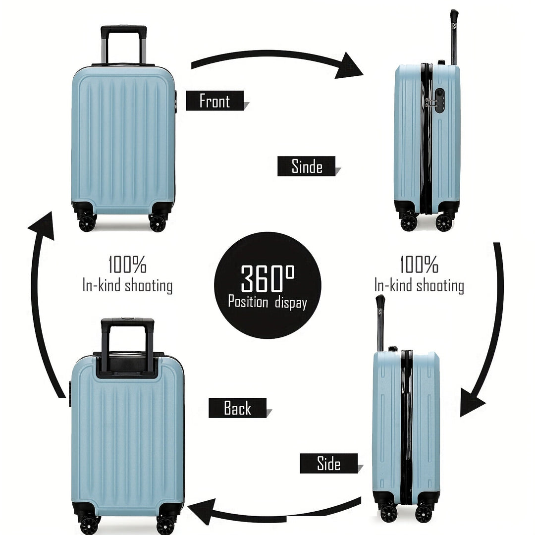 Valise de voyage rigide élégante et durable, 4 roulettes pivotantes, sécurité accrue, idéale pour tous trajets.