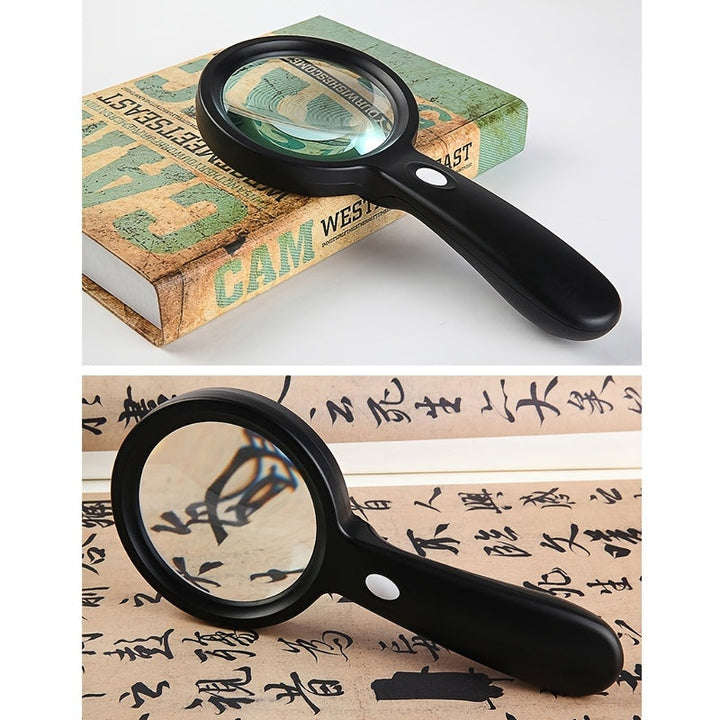 Loupe ergonomique 10X pour vision améliorée, grossissement précis avec éclairage LED intégré.