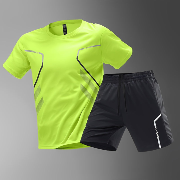 Ensemble de sport homme léger et respirant, idéal pour l'entraînement ou les loisirs d'été. Confort et séchage rapide.