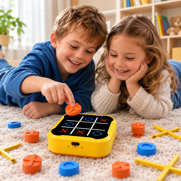Petit jeu Morpion BOLT électronique et tactile. Idéal pour des défis de logique et stratégie en famille.