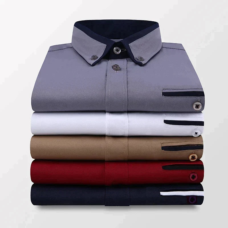 Chemise homme Victor casual chic, boutonnée, manches courtes, vêtement polyvalent pour toute occasion.