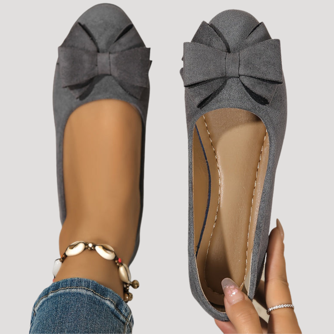 Ballerines à nœud femme, design compensé moderne, confort et élégance garantis.