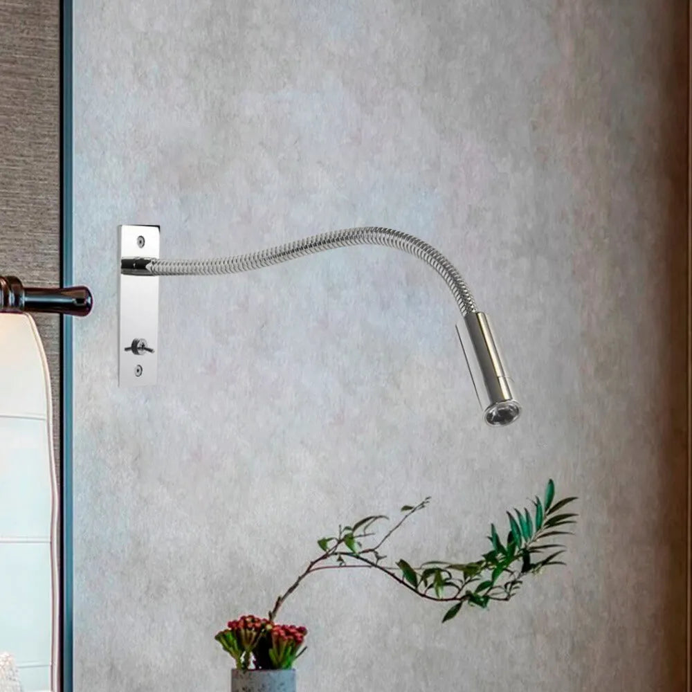Lampe murale LED pour chambre, chevet, lecture, design moderne et flexible, lumière chaude.