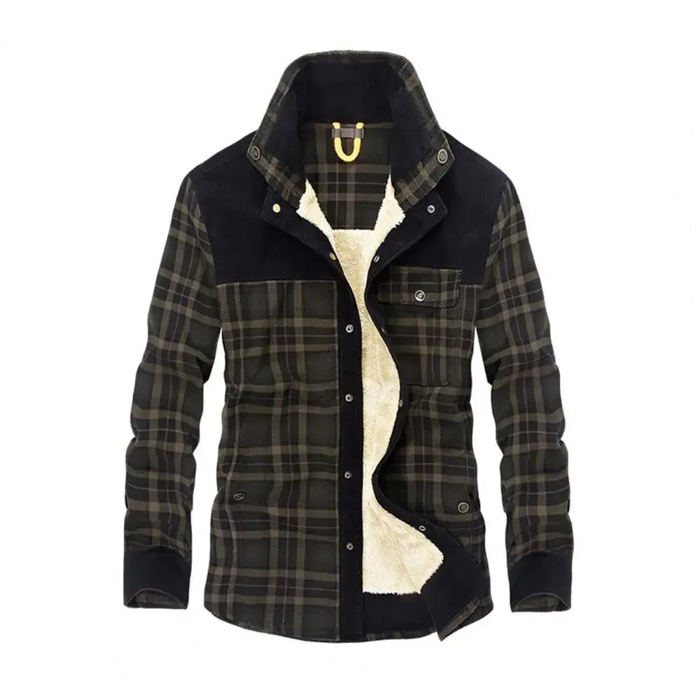Blouson à carreaux pour femme, parfait pour l'automne-hiver. Offre chaleur et confort avec un look chic.