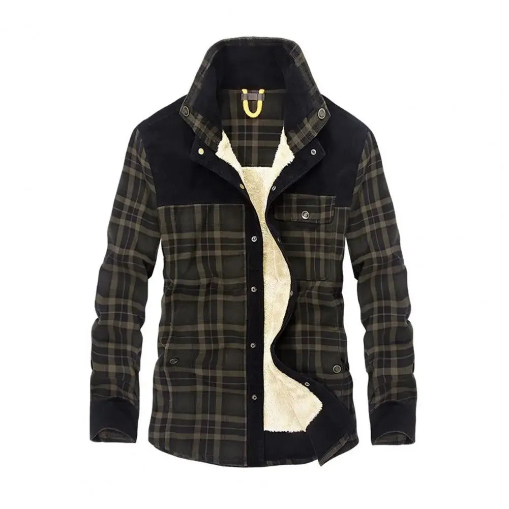 Blouson à carreaux pour femme, parfait pour l'automne-hiver. Offre chaleur et confort avec un look chic.