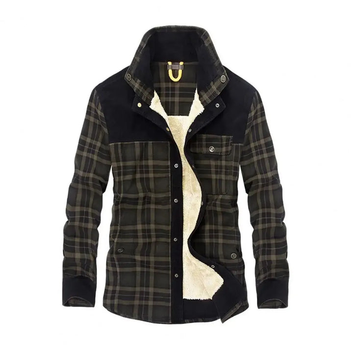 Blouson à carreaux pour femme, parfait pour l'automne-hiver. Offre chaleur et confort avec un look chic.