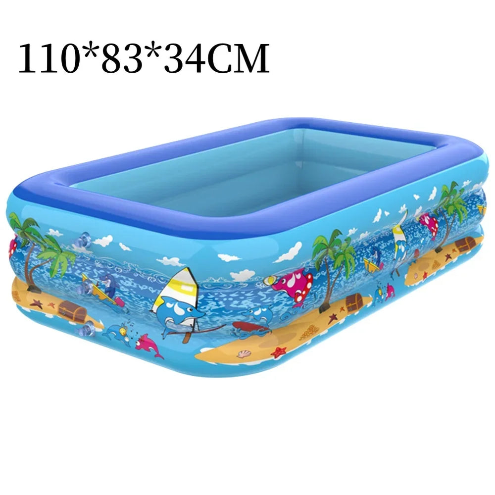 Piscine portable rafraîchissante pour enfants, motif dessin animé. Parfaite pour le jardin en été.