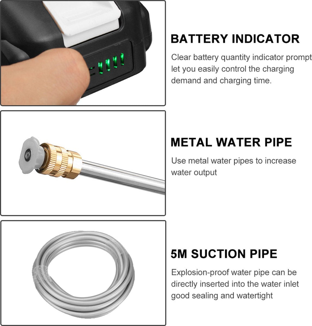 Nettoyeur haute pression sans fil Jetworx puissant avec batterie longue durée pour toutes tâches extérieures.