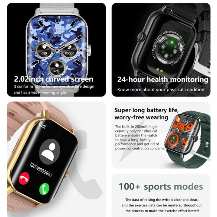 Smartwatch noire avancée avec capteurs pour ECG, glycémie, fréquence cardiaque et oxygène sanguin. Écran incurvé.