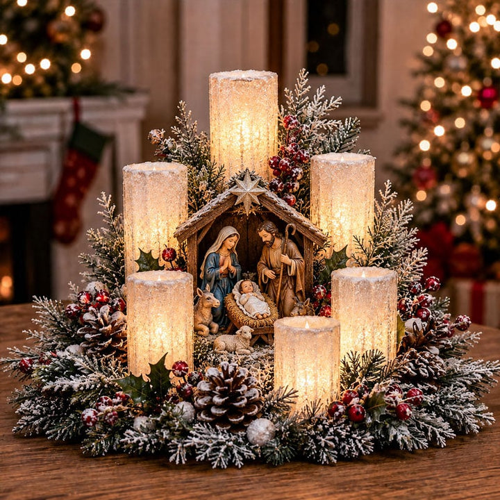 Figurine Père Noël LED scintillante, parfaite pour illuminer votre décoration de Noël et créer une ambiance festive.