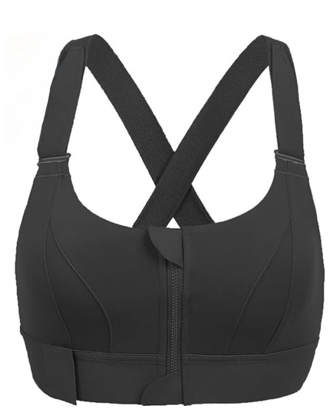 Soutien-gorge sport à maintien élevé, bretelles ajustables, polyester résistant activités intenses.