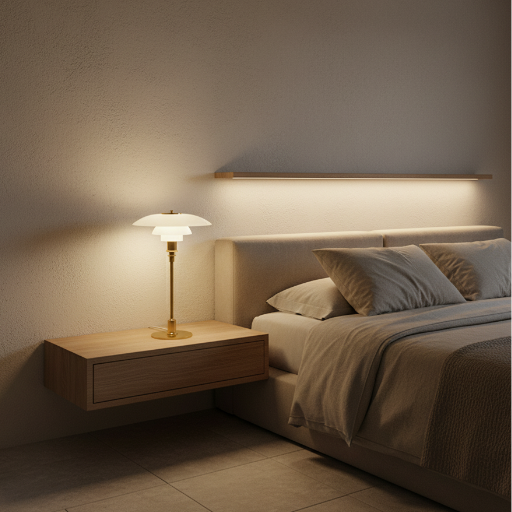 Lampe de table LED, design scandinave, idéale pour chevet, bureau ou coin lecture.