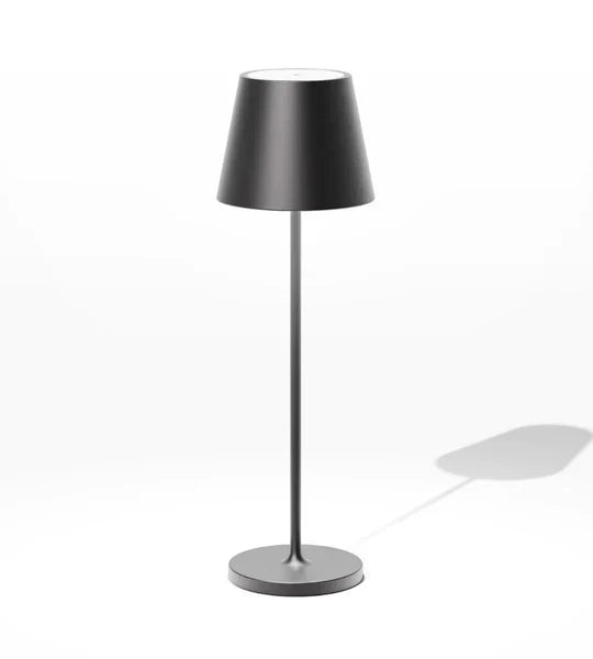Lampe de table LED sans fil en aluminium, rechargeable, design moderne intérieur et extérieur.