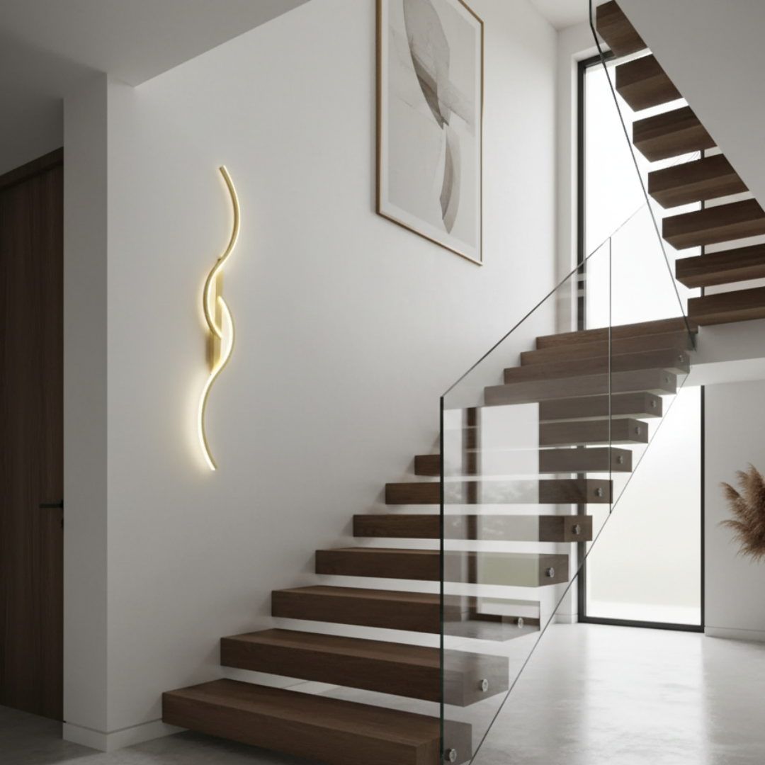 Applique murale LED moderne, économie d'énergie pour un intérieur lumineux.