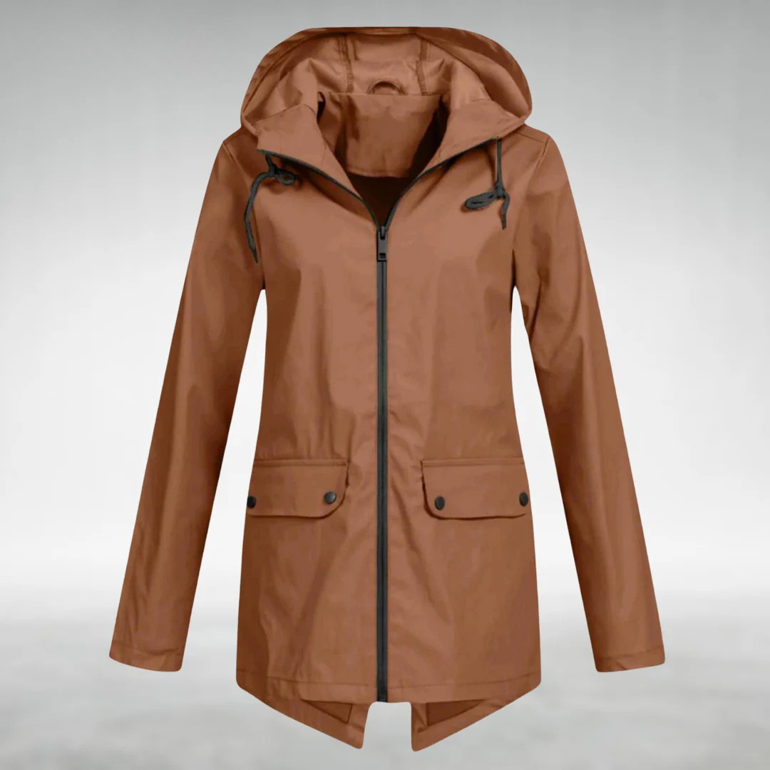 Veste légère femme imperméable, tissu élégant. Style moderne, vêtements femme idéaux pour météo incertaine.