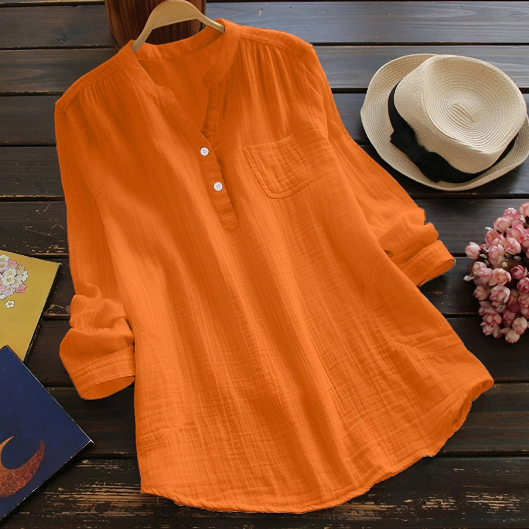 Blouse femme au design simple et intemporel, confortable et décontractée pour toutes les occasions mode.