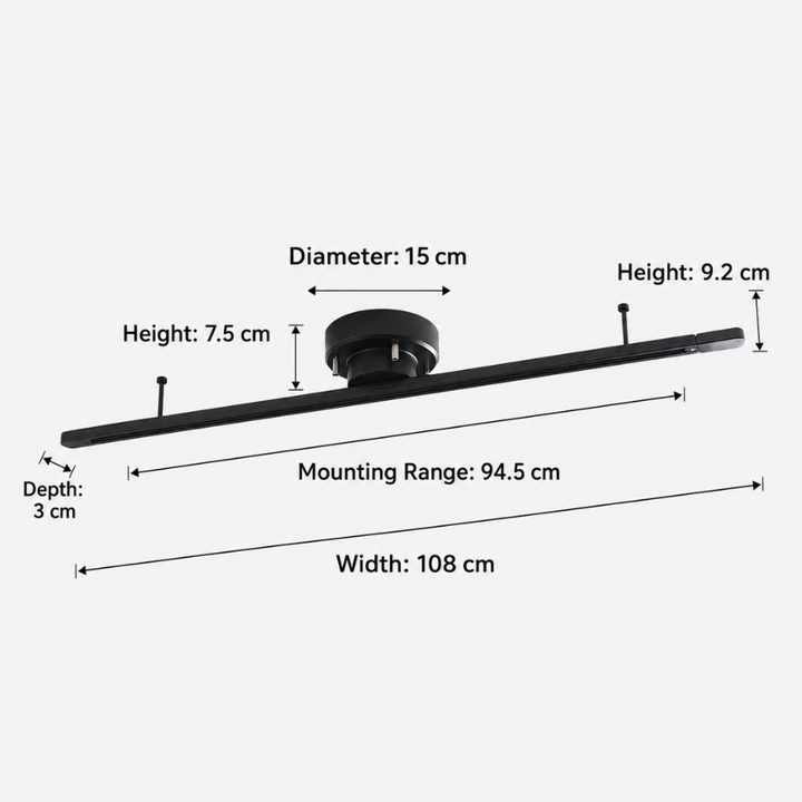 Rail de plafond ajustable pour salle à manger, ambiance lumineuse sur mesure, spots et suspensions.
