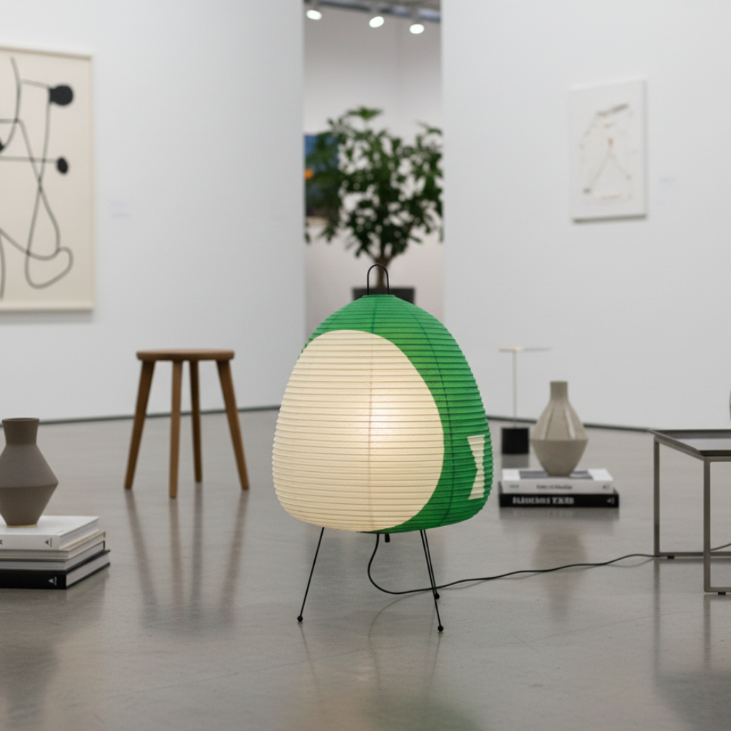 Lampe de sol Wabi-Sabi en papier de riz, design minimaliste pour ambiance zen.