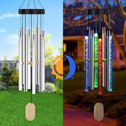 Solcells-Vindspel med Musik & Ljus - Utomhusdekoration