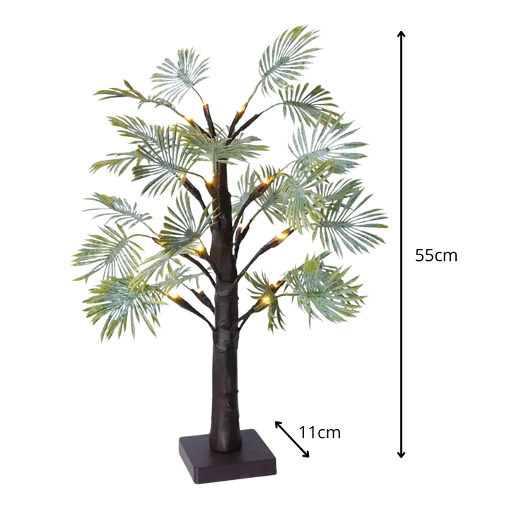 Lampe décorative palmier LED, style tropical chic. Sans fil, pour une ambiance intérieure chaleureuse et moderne.