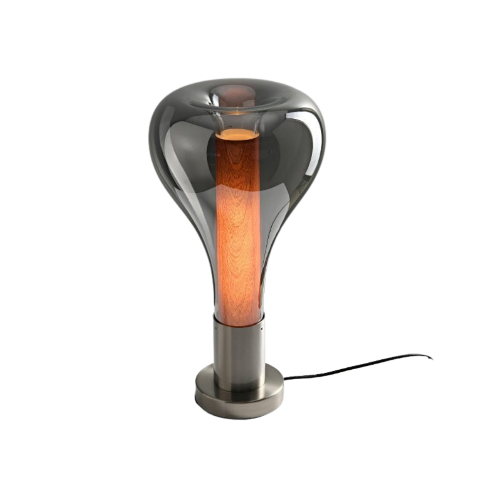 Lampe de table LED d'ambiance, design sculptural moderne, éclairage doux pour salon ou chambre.