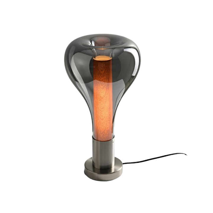 Lampe de table LED d'ambiance, design sculptural moderne, éclairage doux pour salon ou chambre.