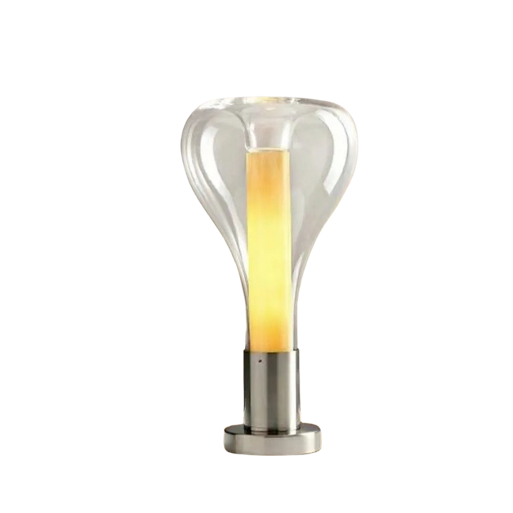 Éclairage LED sculptural, lampe de table d'ambiance moderne, design unique pour toute pièce intérieure.