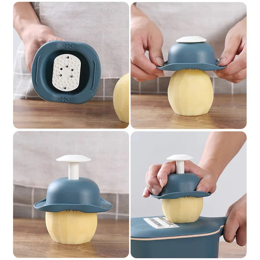 Mandoline ChopMaster pour trancher, râper et hacher les légumes. Un ustensile de découpe multifonctionnel pour la cuisine.