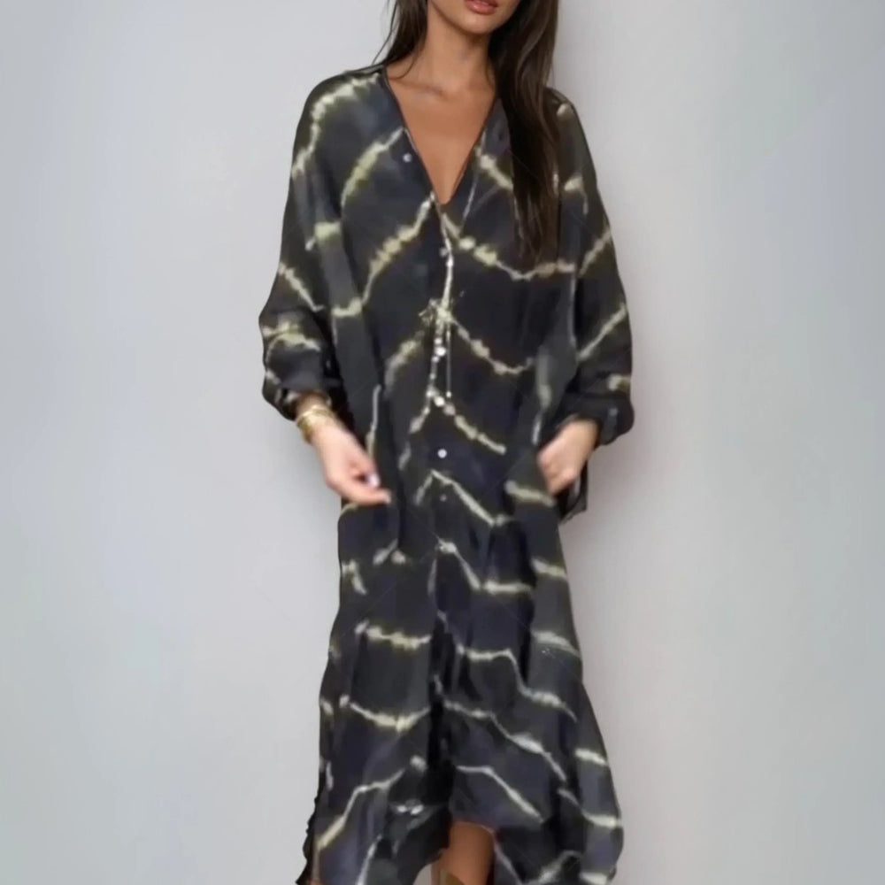 Robe rayée femme polyvalente, chic et confortable, idéale pour diverses occasions. Mode élégante à manches longues.