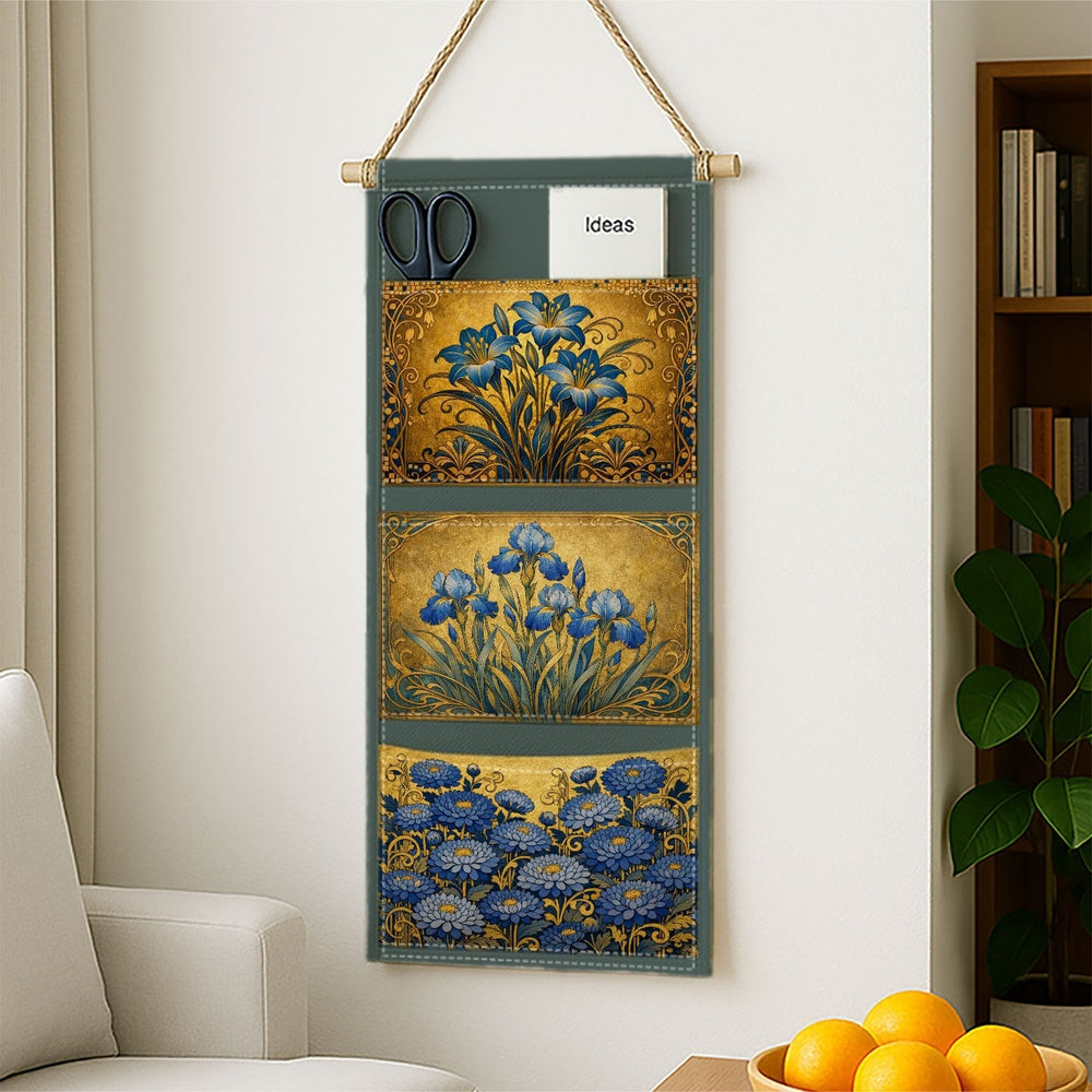 Rangement suspendu floral vintage pour cuisine, salle de bain ou chambre. Gain de place assuré.