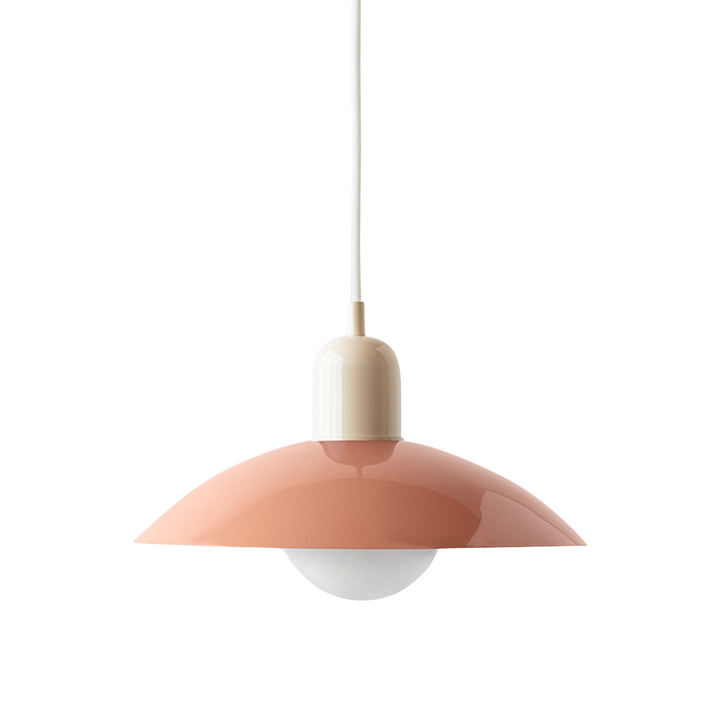 Lampe suspendue scandinave, Macaron rose, design nordique élégant pour chambre.