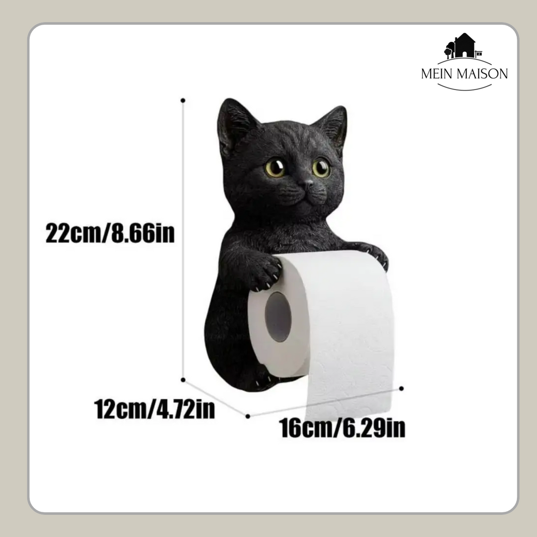Décoration maison: porte-papier toilette original en forme de chat pour une touche ludique dans vos WC.
