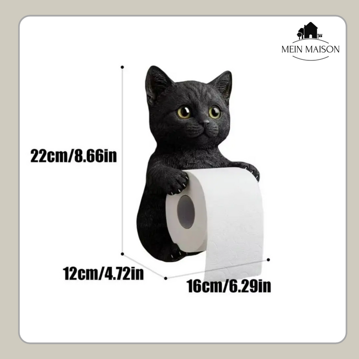 Décoration maison: porte-papier toilette original en forme de chat pour une touche ludique dans vos WC.
