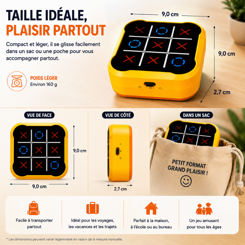 TIC-TAC-TOE BOLT interactif. Ce jeu électronique améliore la stratégie, la logique et le raisonnement.