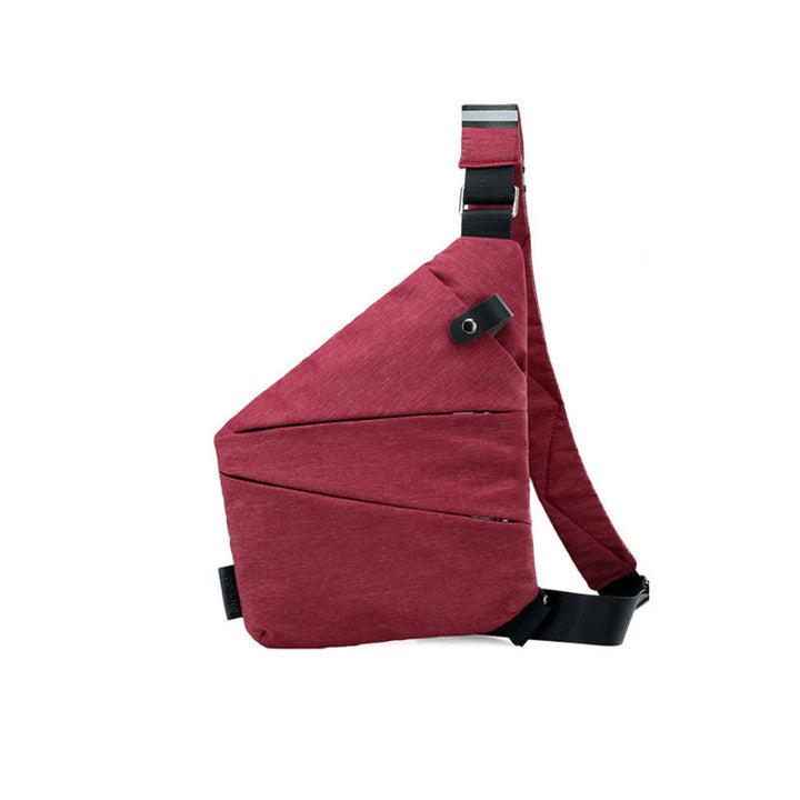Détail du sac anti-vol avec poches organisées, tissu imperméable et bandoulière réglable. Sécurité moderne.