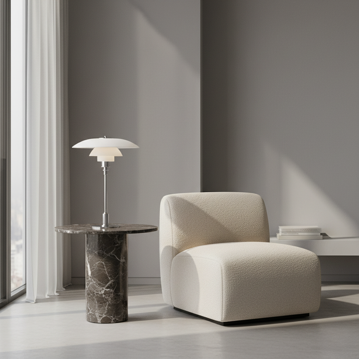 Éclairage de bureau LED scandinave, lampe de table moderne, fonctionnelle et esthétique.