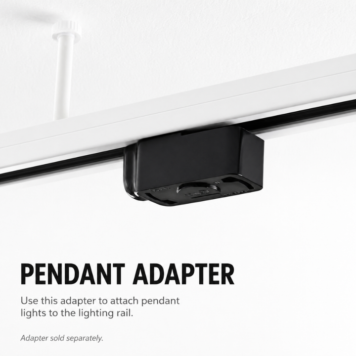 Rail lumineux minimaliste pour plafond, spots et suspensions, éclairage moderne salle à manger.