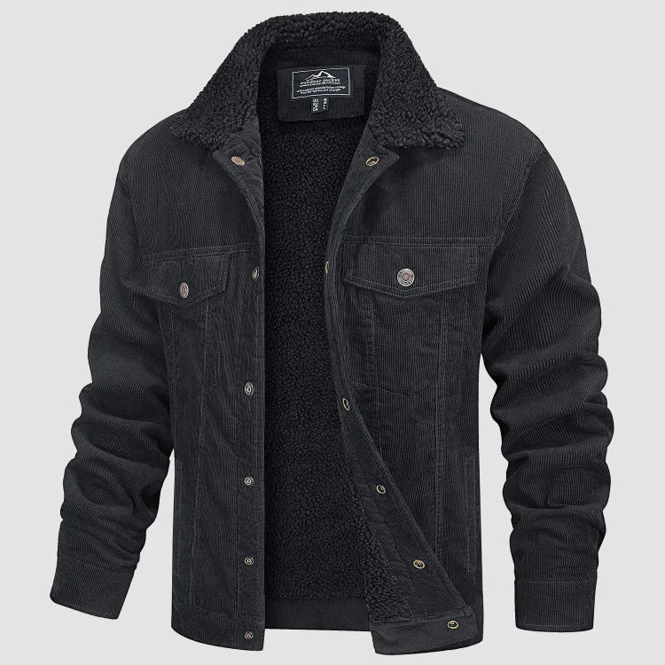 Veste trucker homme casual en brun ou vert. Idéal pour un style hivernal chaleureux et décontracté. Mode masculine.