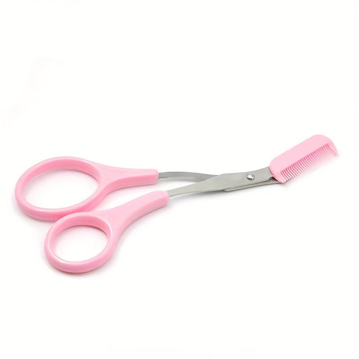 Ciseaux professionnels pour sourcils, avec peigne intégré pour une précision d'entretien maximale.