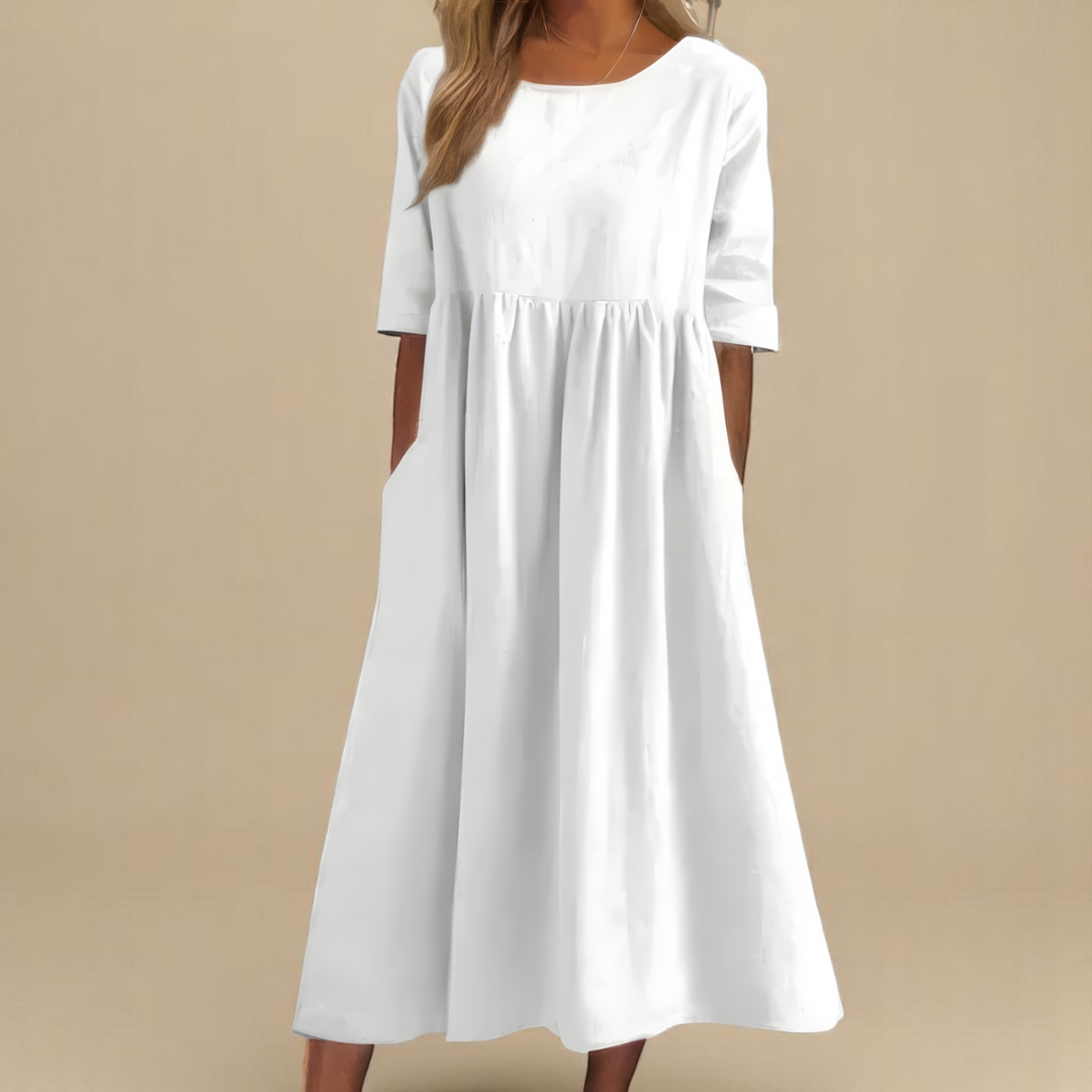 Robe longue femme grande taille en coton ample, offrant un confort optimal et élégance estivale.