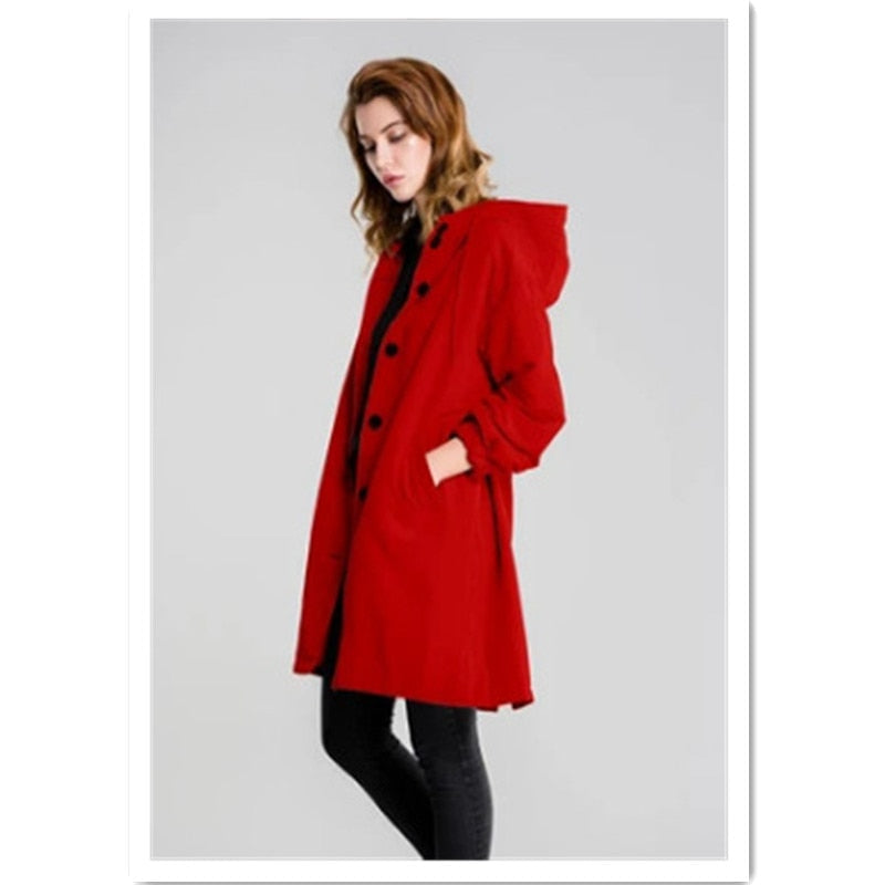 Manteau de pluie femme élégant grandes tailles, chic, confortable, imperméable et coupe-vent.