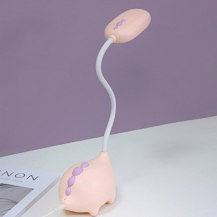 Lampe de bureau LED dimmable, flexible, rechargeable pour enfant, assure confort visuel et concentration.