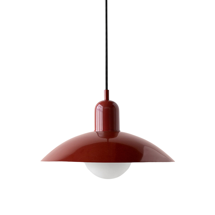 Lampe suspendue Macaron, inspiration nordique, apporte une touche de couleur douce.