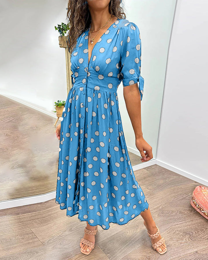 Robe midi fluide, style élégant et décontracté pour femme, parfaite été/printemps.