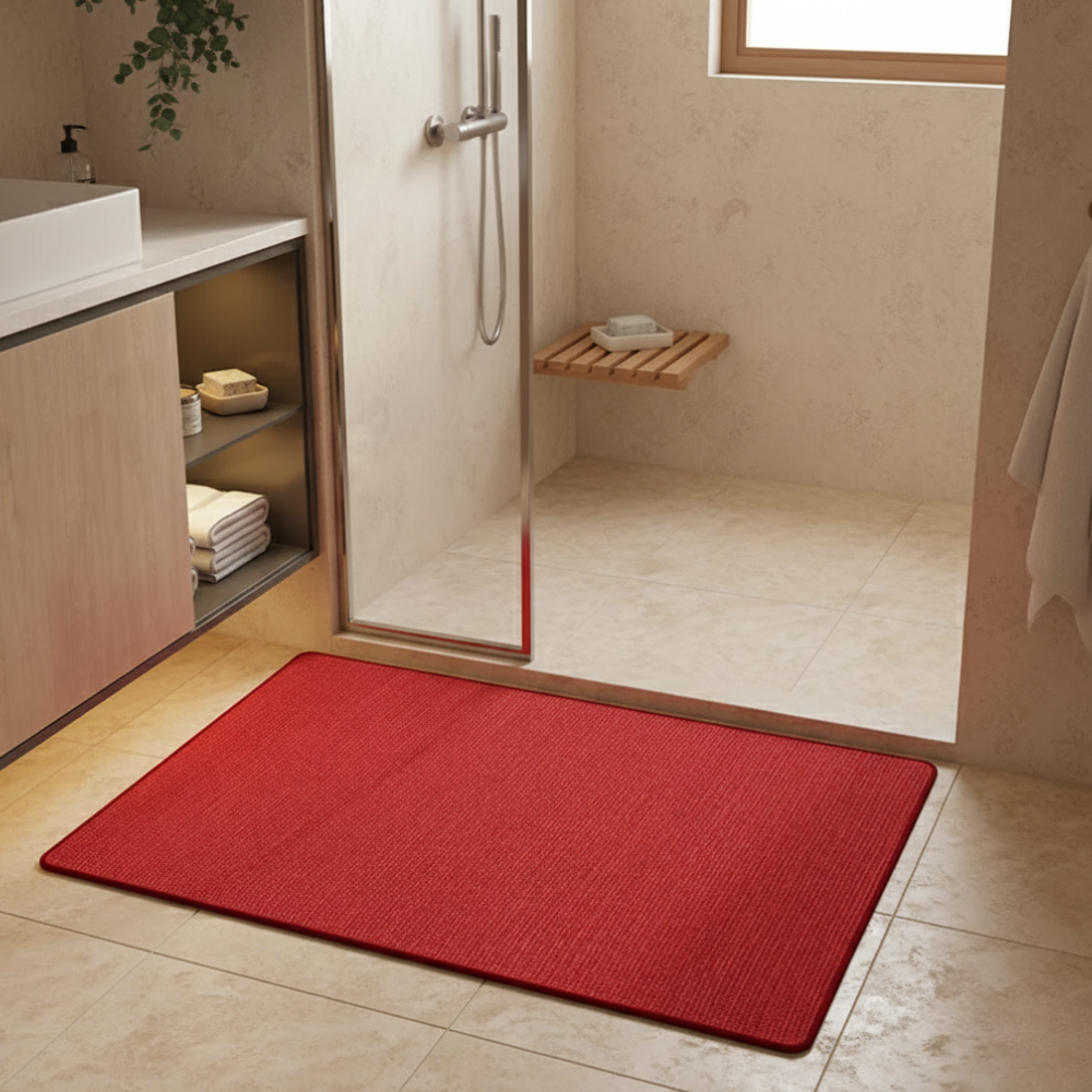 Tapis de bain doux et épais en microfibre, pour un confort ultime et une absorption efficace de l'eau.