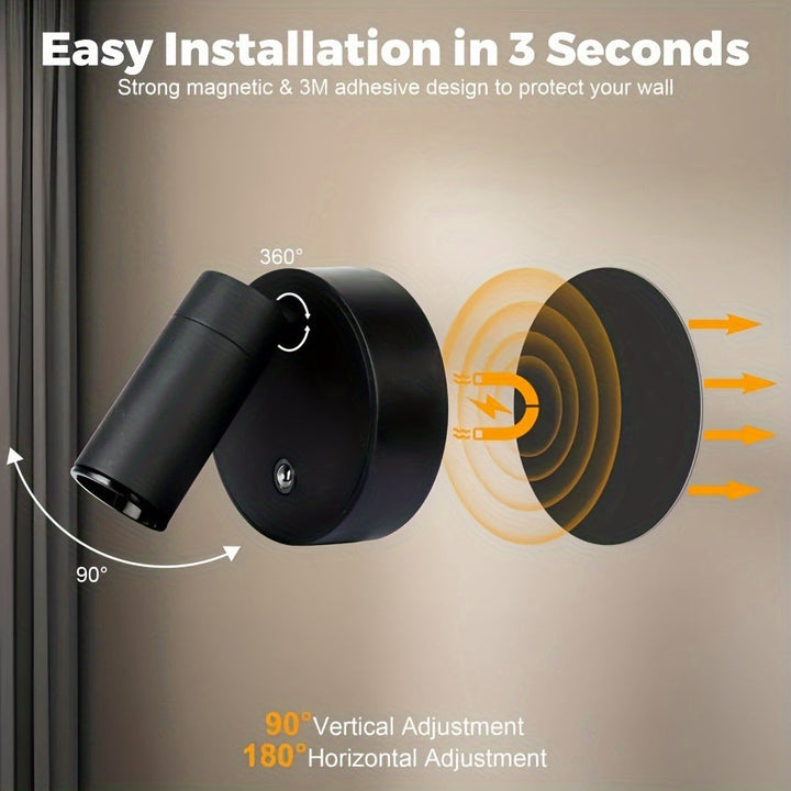 Lampe LED portable, sans fil, rechargeable, pour un éclairage spot décoratif et flexible.