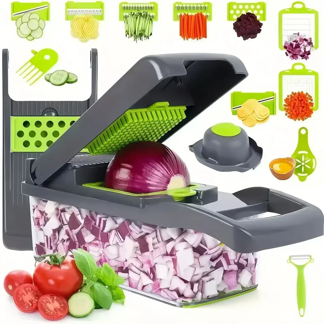 Coupe-légumes sans BPA, résistant et facile à nettoyer, accessoire essentiel pour une cuisine saine.